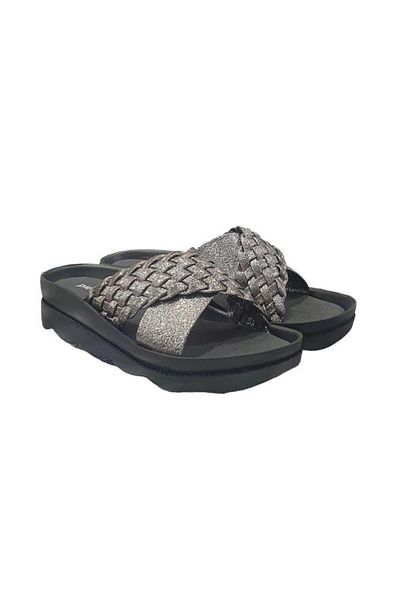 Pierre Cardin Cross Braided Wedge Heel Slippers