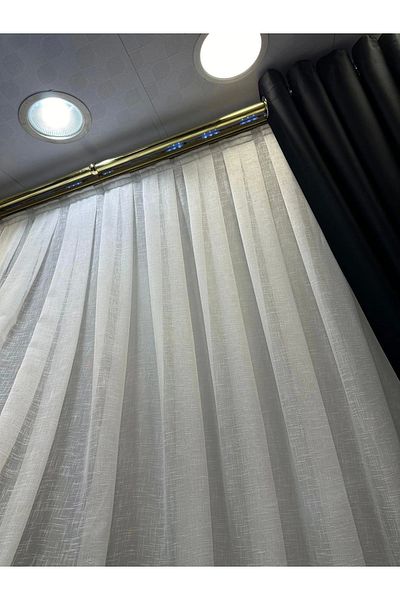 NİVEMESHOME Nivemeshome Linen - New Season Thin Pleated Tulle Curtain Apm