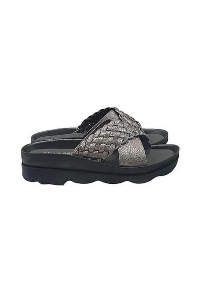 Pierre Cardin Cross Braided Wedge Heel Slippers