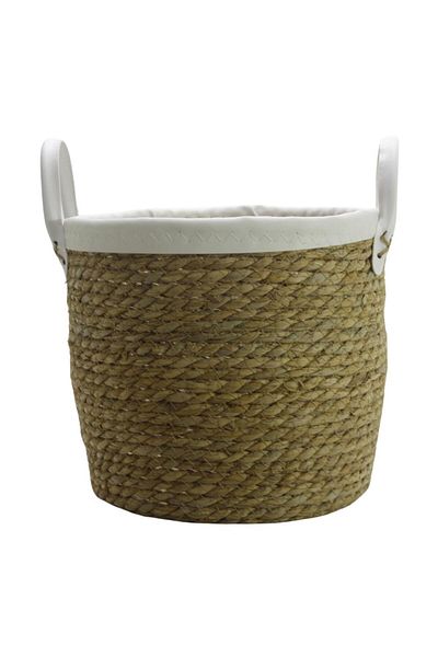 T.Concept Decorative Durable Brown-White Basket with Round Rope - Small (S)
