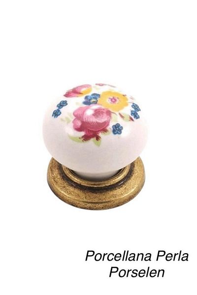 Porcellana Perla Porcelain Metal Furniture Handle Handle Cabinet Drawer Bathroom Child Handle Kulb- Ruby Button-Stk3306