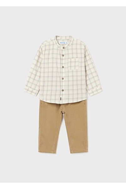 MAYORAL Baby Boy Pants Shirt Set Brown