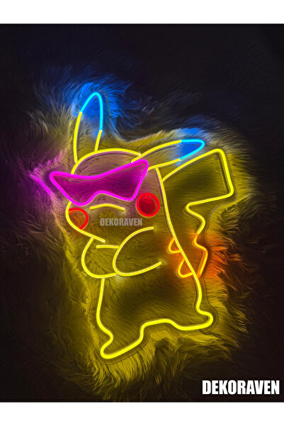 dekoraven Pikachu Neon Tabela Dekoratif Aydınlatma