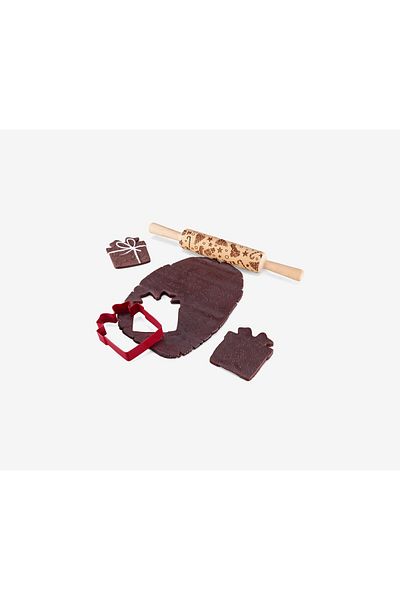 Tchibo Motif Rolling Pin, Natural And Red