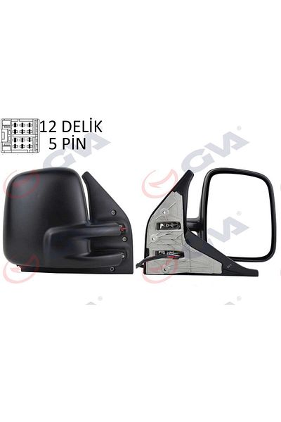 GVA Exterior Rearview Mirror Right Transporter T5 Caravelle 04 Electric Heated Lined Convex 5 Plugs Vm Zrnet