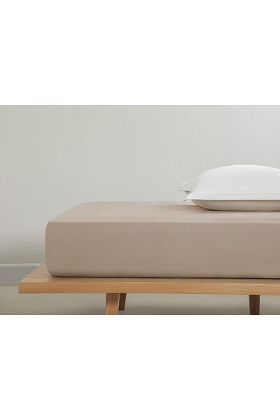 English Home Plain Cotton Single Bed Sheet 160x240 Cm Coffee Foam