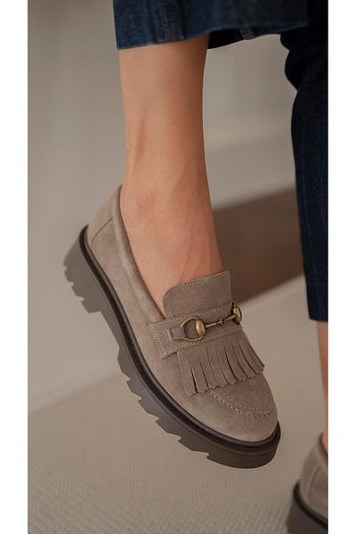 ECENİN BUTİĞİ Osim Mink Suede Genuine Leather Loafer Shoes