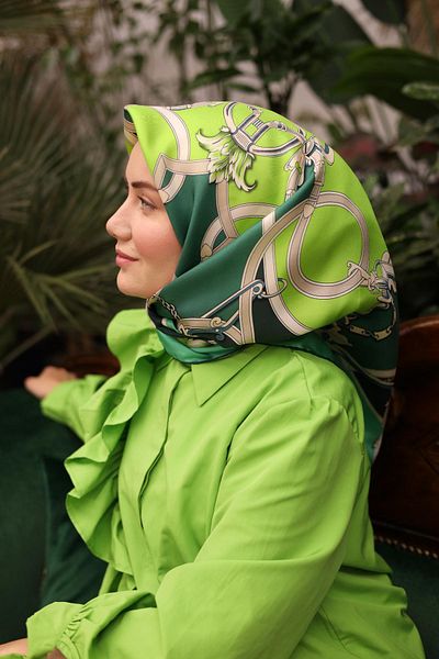 Silk Home Tivil Silk Scarf 11436-33 Green Mixed Pattern