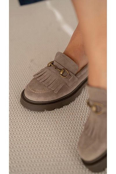 ECENİN BUTİĞİ Osim Mink Suede Genuine Leather Loafer Shoes
