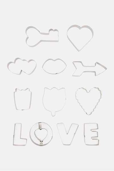 Handstand Kitchen 12 Pieces Cookie Cutter Set, Silver