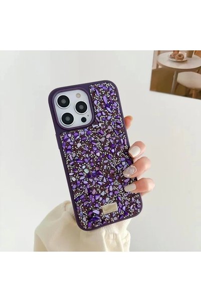 Miscase İphone 14 Sw Taşlı Premium Lüx Silikon Cep Telefonu Kılıfı