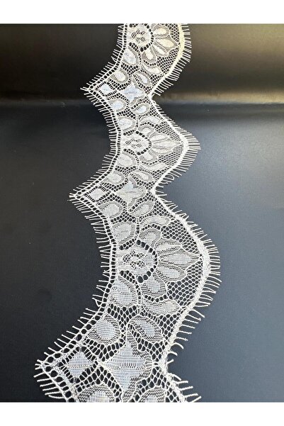 KARAASLAN Beyaz Sakallı Kirpikli Dantel 7.5 Cm (3 MT)