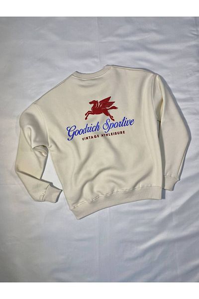 g-town Goodrich Sportive Patterned Oversize Unisex Raised Sweatshirt