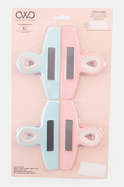 Cook With Color 4 Pc Jumbo Bag Clips, Pink