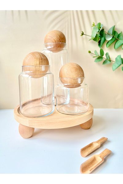 Mottogo Wooden Ball Footed Hollowed Out Stand| Presentation Case