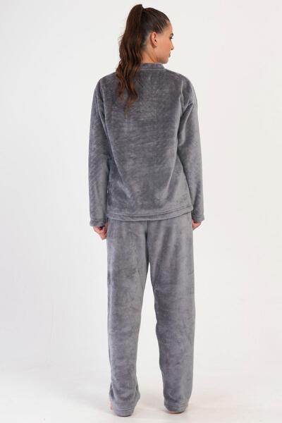 VİENETTA Costum de pijama afumat cu mânecă lungă Welsoft pentru femei C0T2N1O304