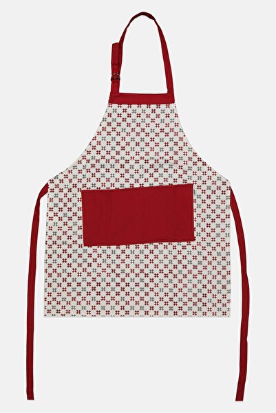 Sttelli Floral Pattern Adjustable Kitchen Apron, White