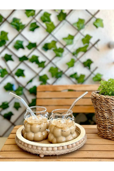 PAKETLENDİ 1 Adet Üzüm/boncuk Cam Meşrubat Su Kahve Sunum Bardağı