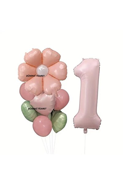 DÜVENCİ TİCARET Pembe Floral Gül Döküm Demeti, Karma Renkler papatya folyo balon