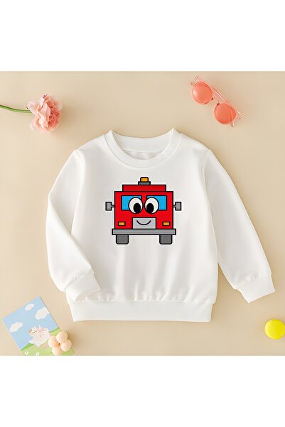 CDA Drăguț Camion de pompieri Unisex Fată Băiat Bebeluș Hanorac alb