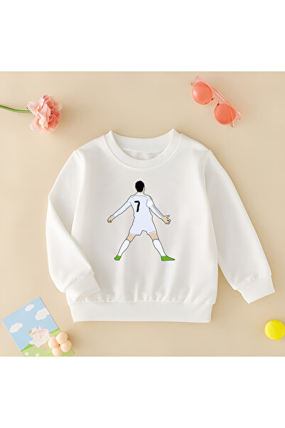 CDA Ποδοσφαιριστής 7 Unisex Κοριτσάκι Αγόρι Λευκό Φούτερ