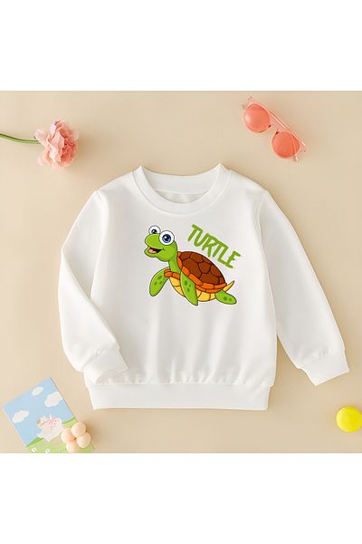CDA Turtle Unisex Fată Băiat Bebeluș Hanorac alb