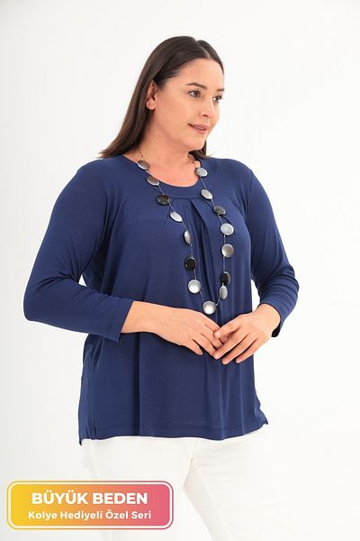 tarzımsüper New Season Flexible Draped Comfort Model with Large Size Necklace Gift Soft Texture Stylish Knitwear Sweater