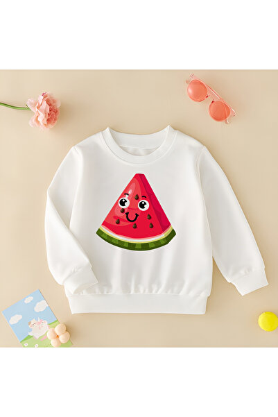 CDA Drăguță felie de pepene verde unisex fetiță băiat hanorac alb