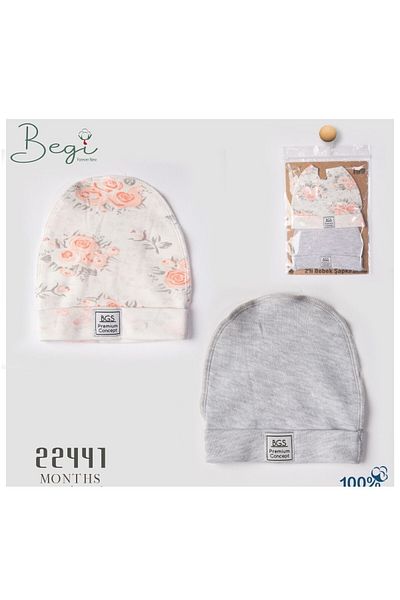 PARK BEBE 2-Piece Organic Cotton Hat Set for Baby Girl and Boy - Begi