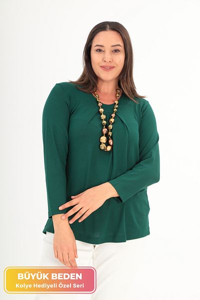 tarzımsüper New Season Flexible Draped Comfort Model with Large Size Necklace Gift Soft Texture Stylish Knitwear Sweater