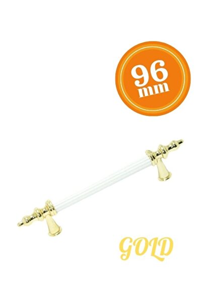 kayakulp Alüminyum Lüks  Boru Lüks Kulp 96mm Beyaz/gold (dolap Çekmece Mobily...