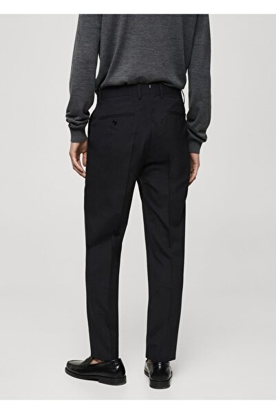 MANGO Man %100 işlenmemiş yün dar kesim pantolon