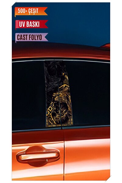 HMNL Araç Kapı Direk Kaplama Folyosu Desenli (Sağ Sol Takım) (2 Adet) - 22x50 Cm