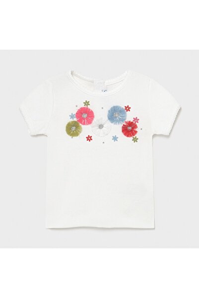 MAYORAL ÇİÇEK İŞLEMELİ KIZ BEBEK T-SHIRT