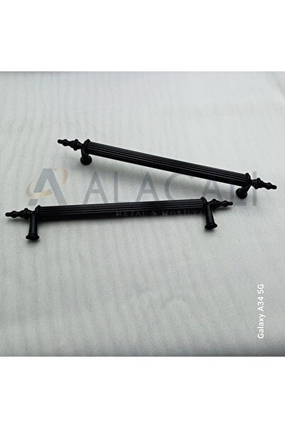 kayakulp Alüminyum Lüks  Boru Lüks Kulp 128mm Siyah (DOLAP ÇEKMECE MOBİLYA MU...