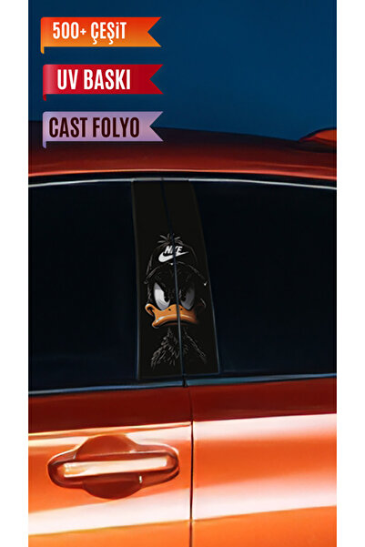 HMNL Araç Kapı Direk Kaplama Folyosu Ördek Desenli (Sağ Sol Takım) (2 Adet) - 22x50 Cm