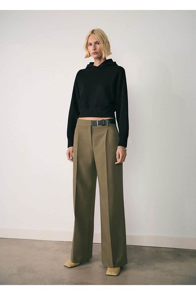 MANGO Woman Hooded Knitwear Sweater