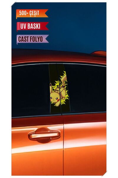 HMNL Araç Kapı Direk Kaplama Folyosu Pikachu Desenli (Sağ Sol Takım) (2 Adet)...