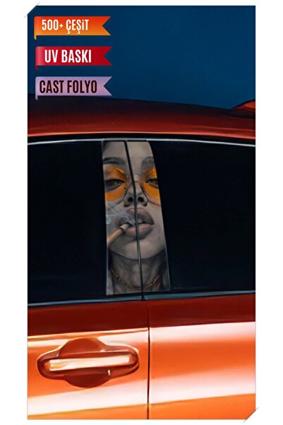 HMNL Araç Kapı Direk Kaplama Folyosu Kız Desenli (Sağ Sol Takım) (2 Adet) - 2...