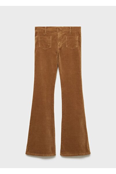 MANGO Woman Cepli Flare Fitilli Kadife Jean Pantolon