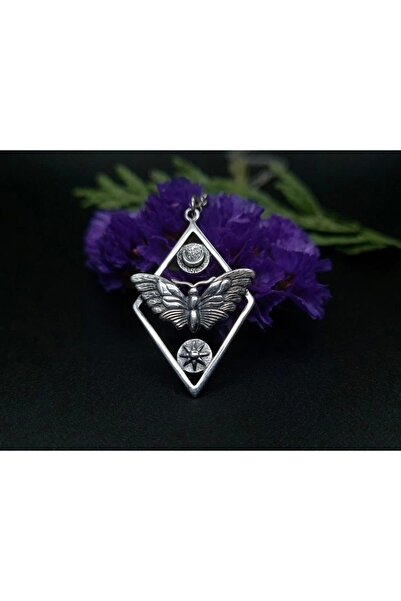 DarkellaStore لوليتا خمر الفراشة مربع قلادة القمر