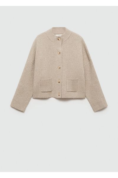MANGO Woman Strickjacke mit Taschen