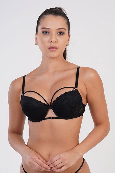 C&City Υποστηριζόμενο Push Up Bra C13023 Μαύρο