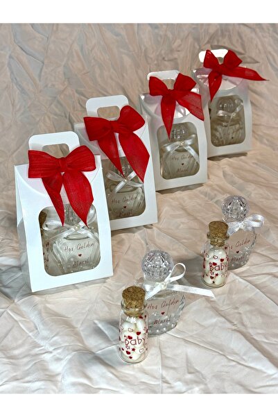 eliz 15 Adet Çantalı Bebek Seti Kalp Şeker Ve Mika Plastik Kolonya Hediyelik ...