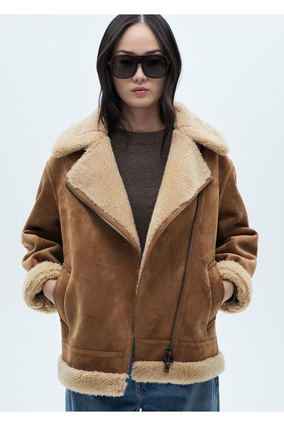 MANGO Woman Mit Kunstpelz gefütterte Jacke