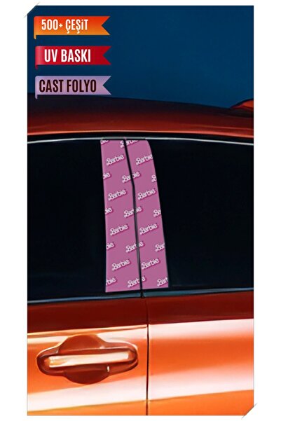 Hobi Butik Araç Kapı Direk Kaplama Folyosu Barbie Desenli (Sağ Sol Takım) (2 ...