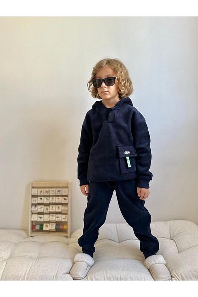YİGİT BUTİK Polar Fabric Hooded Boys' Set