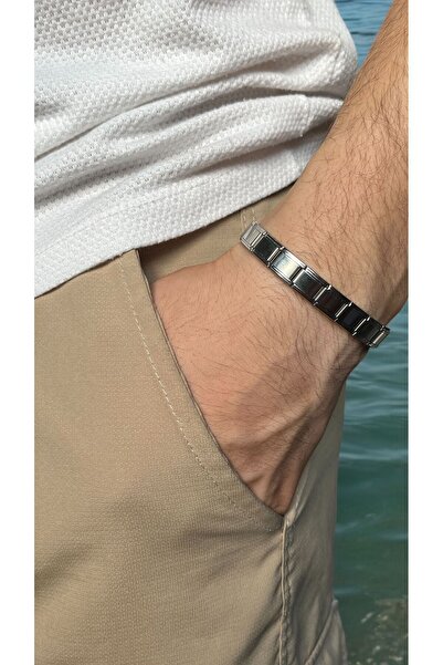 ceren takı Unisex, Gümüş İtalyan Charm Çelik Bileklik (316L) (ÖZEL NOTLU)