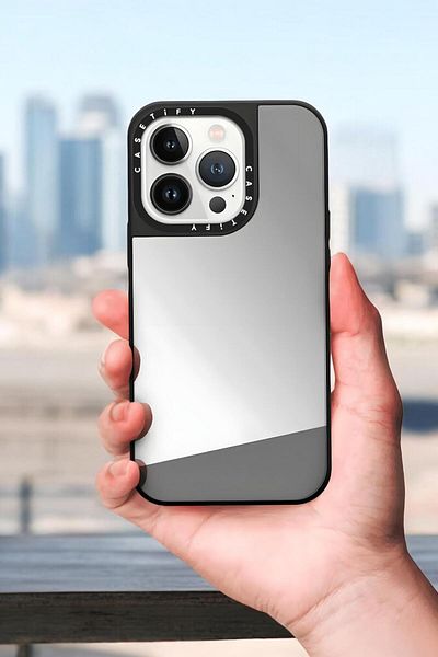 mooodcase iPhone 14 Pro Max Compatible Casetify Silver Mirror Phone Case