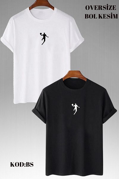 Relax family xf Tricou oversize pentru bărbați, cu croiala lejeră, negru, alb, decolteu, bumbac, vară, de bază